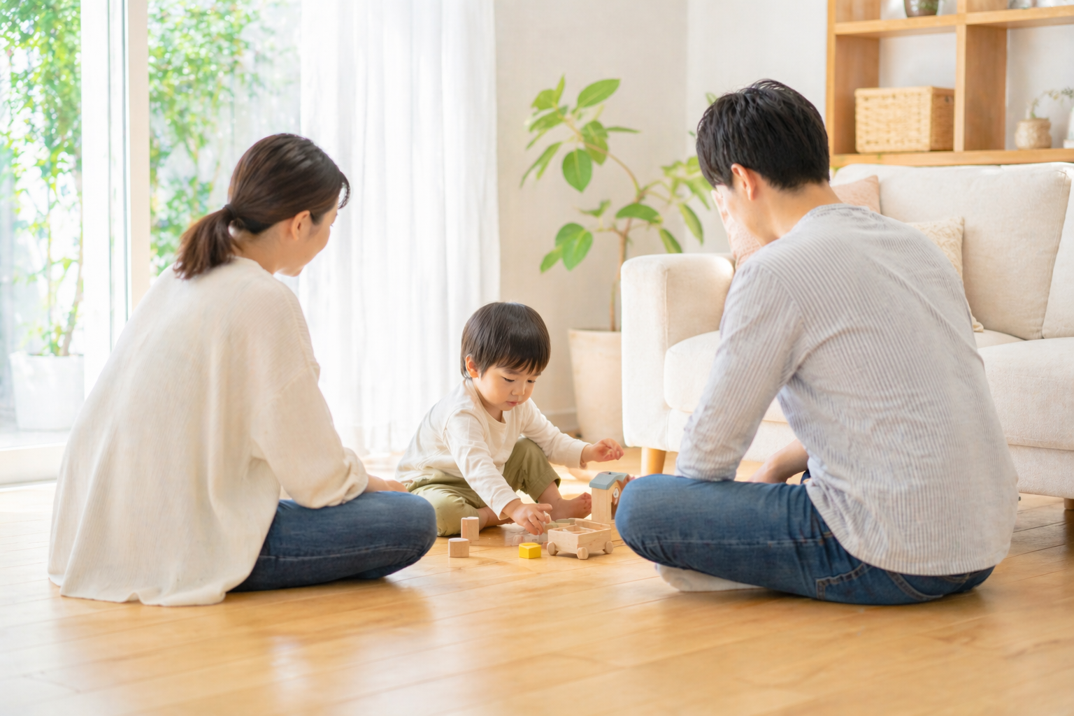 家族で過ごすリビング